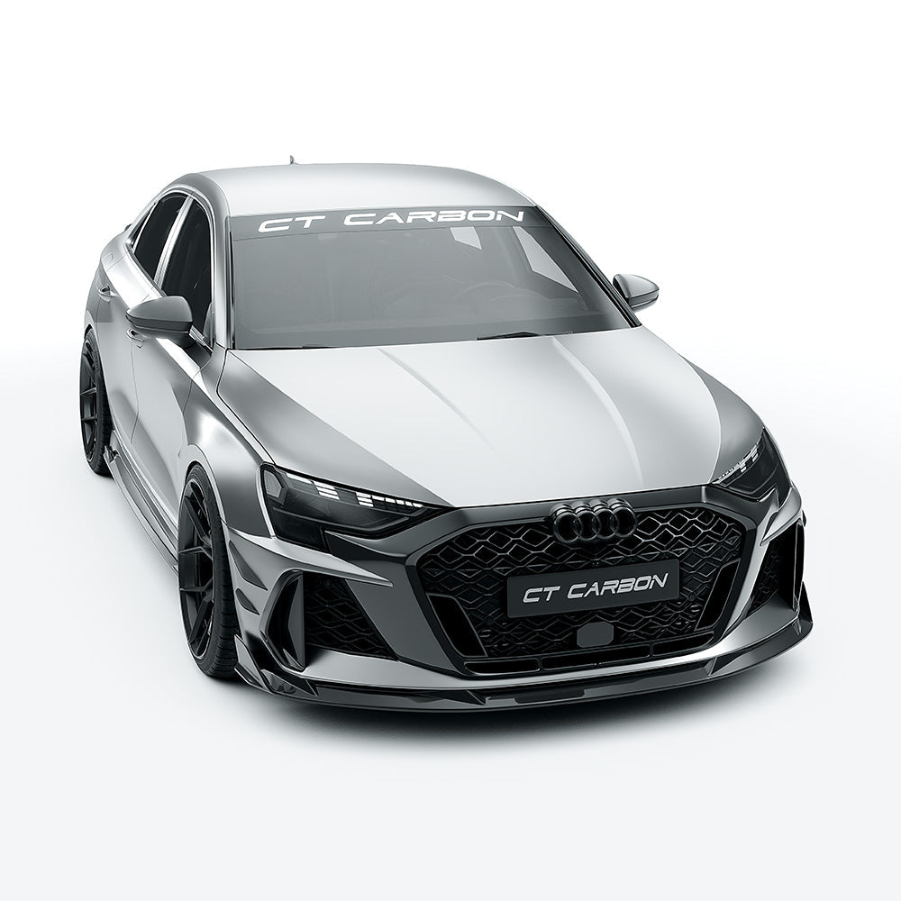 AUDI RS3 8Y 2025+ FACELIFT SALOON FULL CARBON FIBRE KIT - CT DESIGN-Kit-CT CARBON-CT Carbon - High-quality carbon fiber and gloss black aerodynamic parts for premium sports and luxury vehicles.