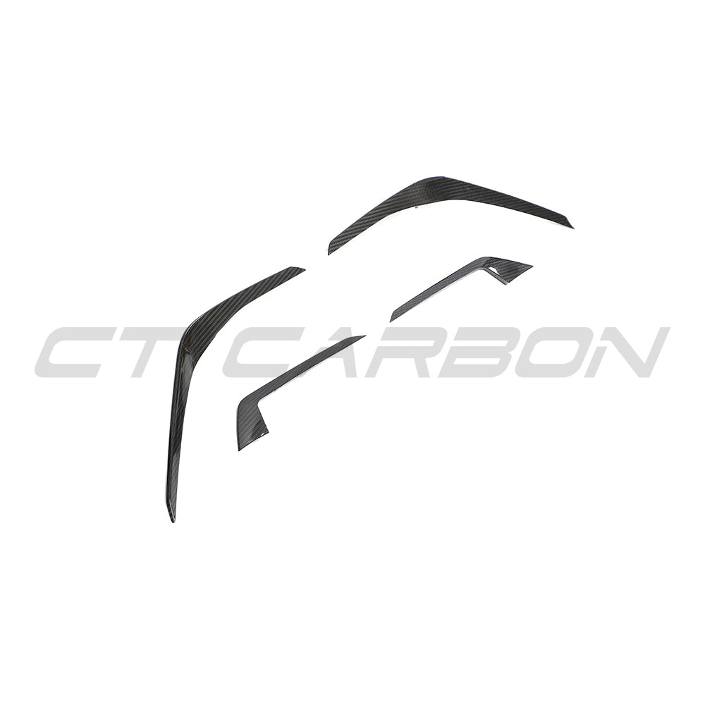 AUDI RS4 B9.5 CARBON FIBRE FRONT CANARDS- CT DESIGN-Accessories-CT CARBON-CT Carbon - High-quality carbon fiber and gloss black aerodynamic parts for premium sports and luxury vehicles.