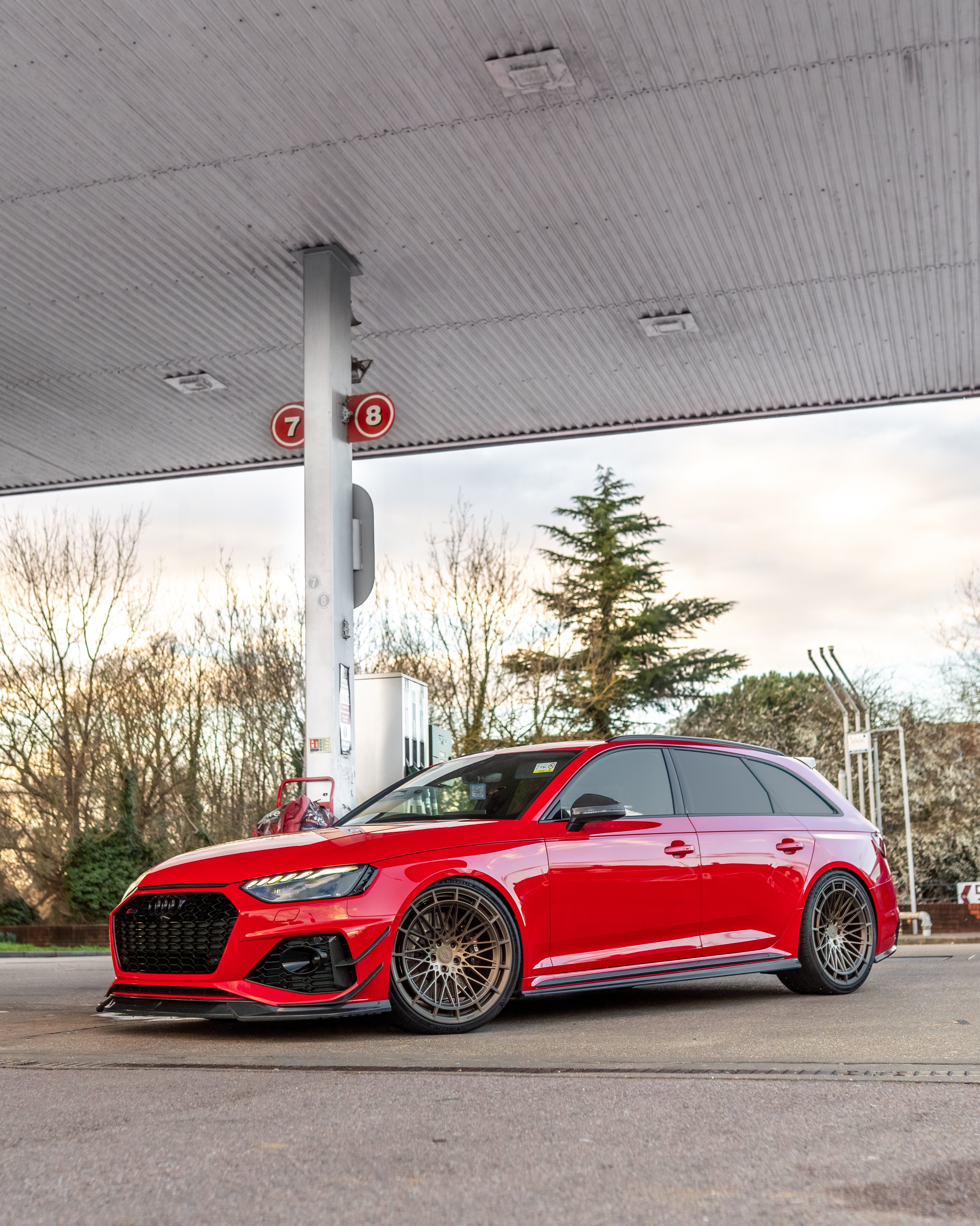 AUDI RS4 B9.5 CARBON FIBRE FRONT CANARDS- CT DESIGN-Accessories-CT CARBON-CT Carbon - High-quality carbon fiber and gloss black aerodynamic parts for premium sports and luxury vehicles.