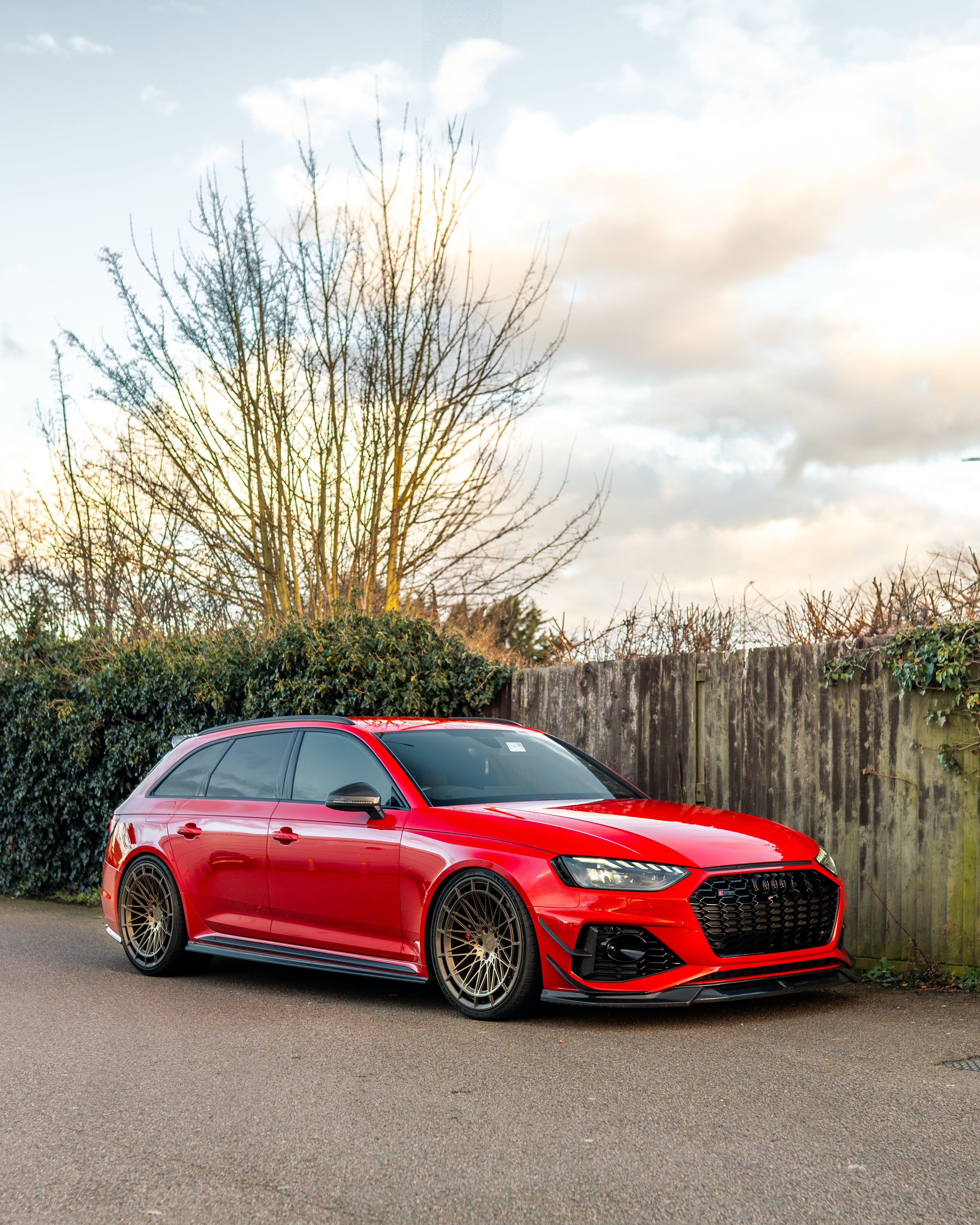 AUDI RS4 B9.5 CARBON FIBRE FRONT CANARDS- CT DESIGN-Accessories-CT CARBON-CT Carbon - High-quality carbon fiber and gloss black aerodynamic parts for premium sports and luxury vehicles.