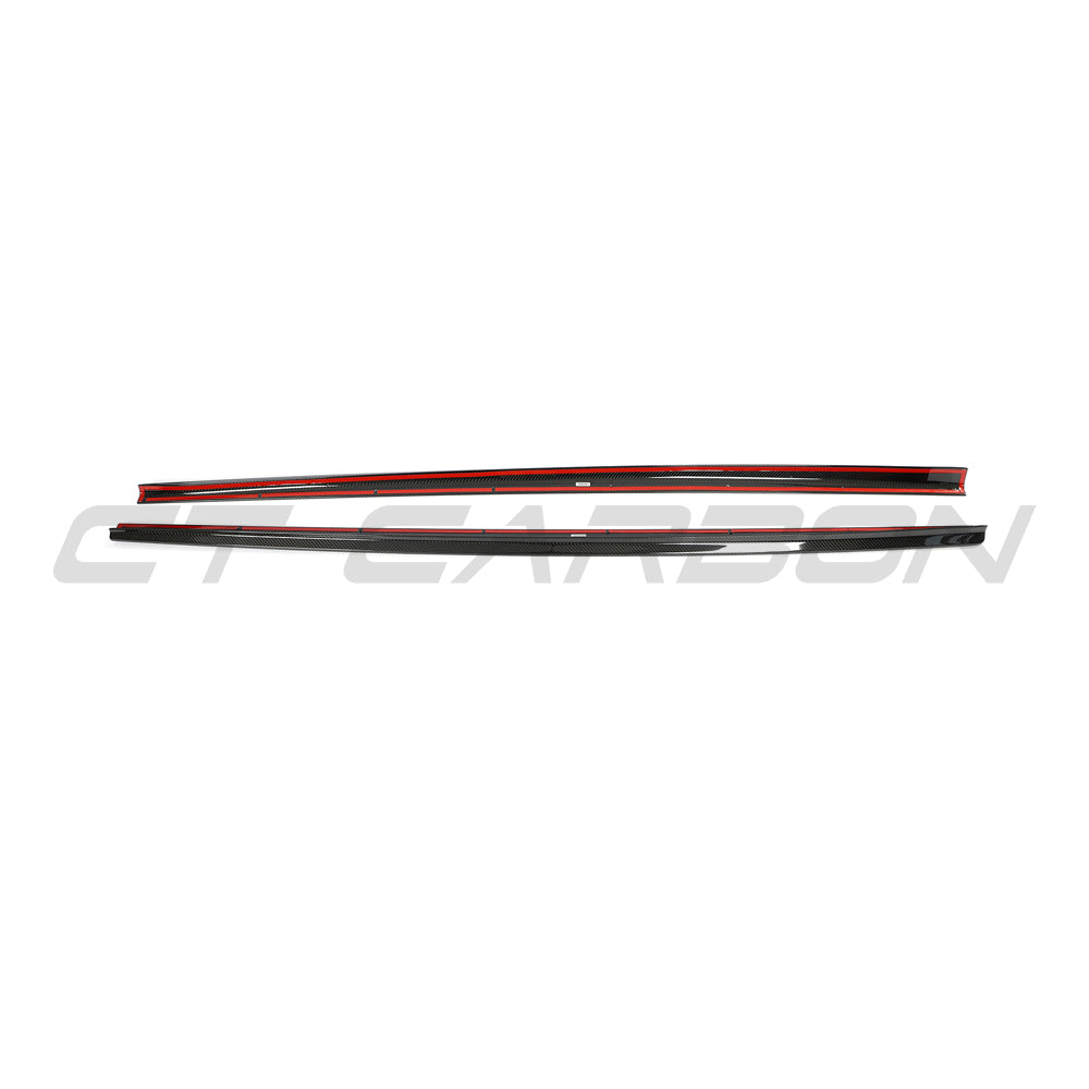 AUDI RS4 B9.5 CARBON FIBRE SIDE SKIRTS - CT DESIGN-Side Skirts-CT CARBON-CT Carbon - High-quality carbon fiber and gloss black aerodynamic parts for premium sports and luxury vehicles.
