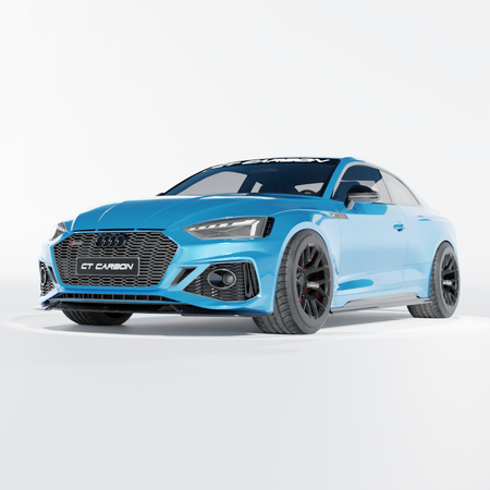 AUDI RS5 B9.5 COUPE 2020-2024 CARBON FIBRE SIDE SKIRTS - CT DESIGN-Side Skirts-CT CARBON-CT Carbon - High-quality carbon fiber and gloss black aerodynamic parts for premium sports and luxury vehicles.