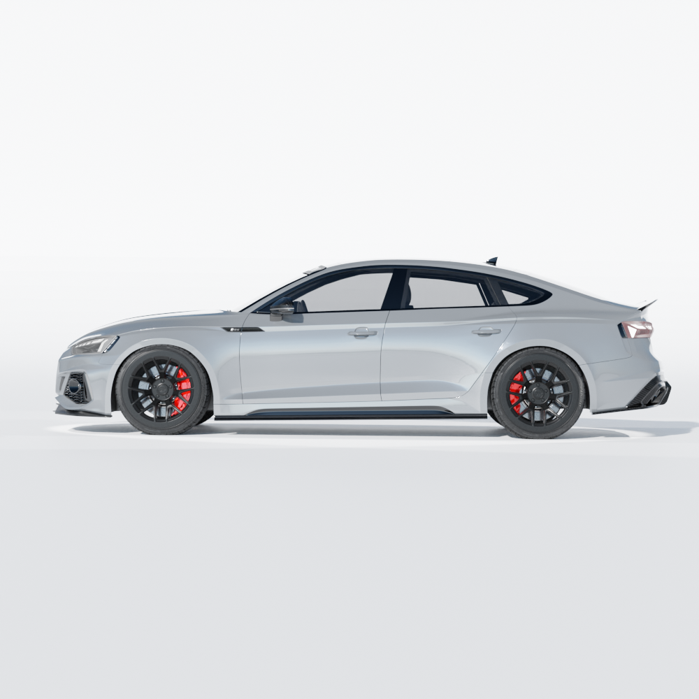 AUDI RS5 B9.5 SPORTBACK 2020-2024 CARBON FIBRE SIDE SKIRTS - CT DESIGN-Side Skirts-CT CARBON-CT Carbon - High-quality carbon fiber and gloss black aerodynamic parts for premium sports and luxury vehicles.