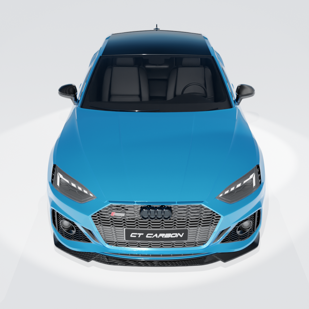 AUDI RS5 B9.5 SPORTBACK & COUPE 2020-2025 CARBON FIBRE SPLITTER - CT DESIGN-Splitter-CT CARBON-CT Carbon - High-quality carbon fiber and gloss black aerodynamic parts for premium sports and luxury vehicles.