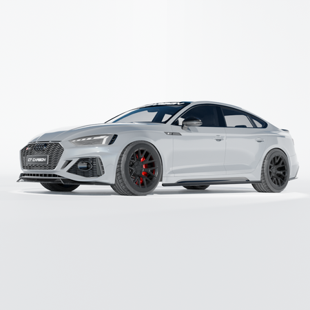 AUDI RS5 B9.5 SPORTBACK & COUPE 2020-2025 CARBON FIBRE SPLITTER - CT DESIGN-Splitter-CT CARBON-CT Carbon - High-quality carbon fiber and gloss black aerodynamic parts for premium sports and luxury vehicles.