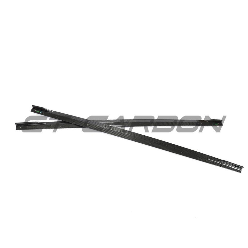AUDI RS6/RS7 C8 AVANT CARBON FIBRE SIDE SKIRTS - CT DESIGN-Side Skirts-CT CARBON-CT Carbon - High-quality carbon fiber and gloss black aerodynamic parts for premium sports and luxury vehicles.