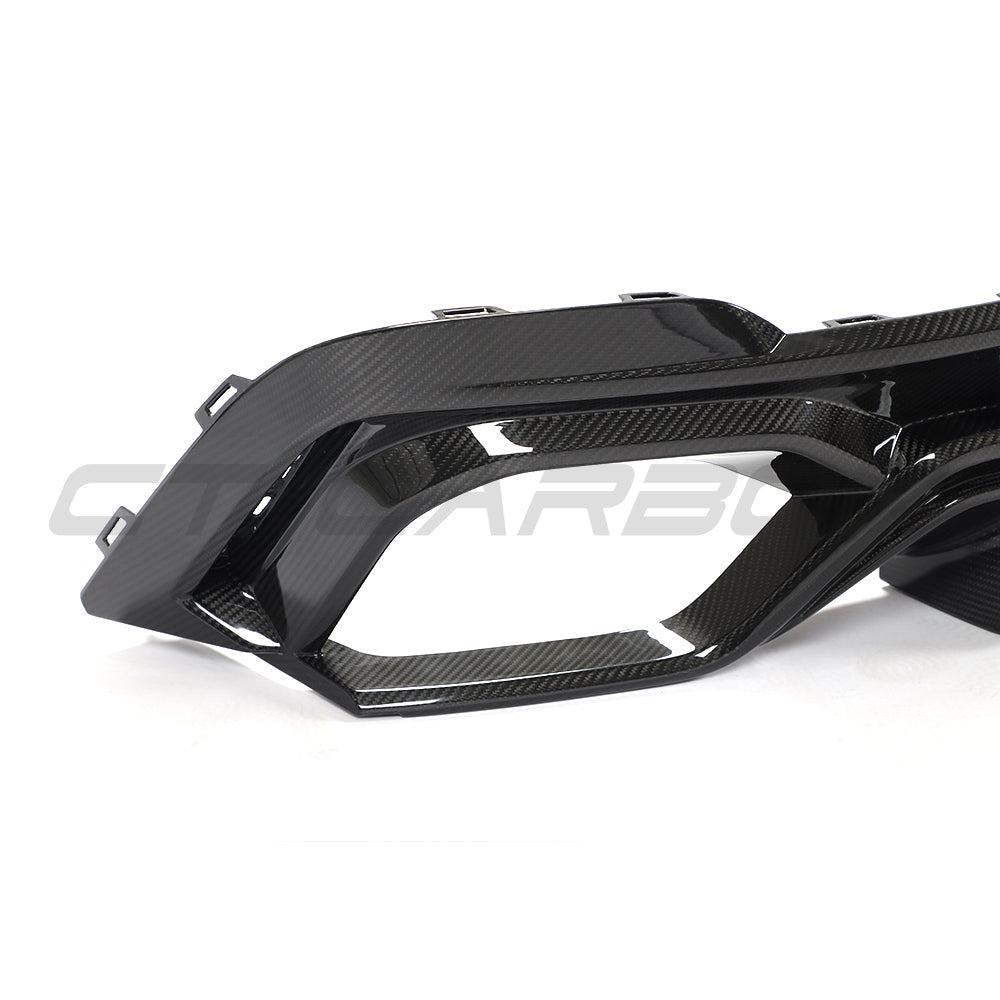 AUDI RS6/RS7 C8 CARBON FIBRE DIFFUSER - CT DESIGN-Diffuser-CT CARBON-CT Carbon - High-quality carbon fiber and gloss black aerodynamic parts for premium sports and luxury vehicles.