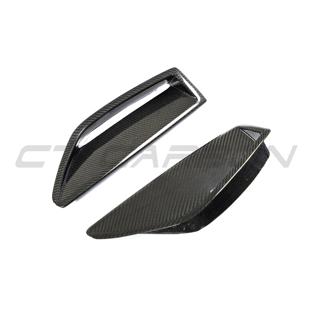 AUDI RS6/RS7 C8 AVANT CARBON FIBRE FRONT BUMPER VENT TRIM-Accessories-CT CARBON-CT Carbon - High-quality carbon fiber and gloss black aerodynamic parts for premium sports and luxury vehicles.