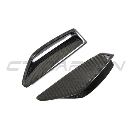 AUDI RS6/RS7 C8 AVANT CARBON FIBRE FRONT BUMPER VENT TRIM-Accessories-CT CARBON-CT Carbon - High-quality carbon fiber and gloss black aerodynamic parts for premium sports and luxury vehicles.