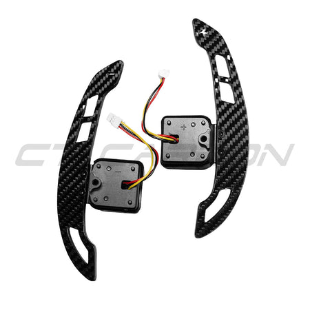 AUDI RS6/RS7/RSQ8 MAGNETIC 2019+ CARBON FIBRE SHIFTER PADDLES-Accessories-CT CARBON-CT Carbon - High-quality carbon fiber and gloss black aerodynamic parts for premium sports and luxury vehicles.