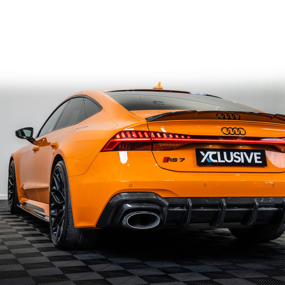AUDI RS6/RS7 C8 CARBON FIBRE DIFFUSER - CT DESIGN-Diffuser-CT CARBON-CT Carbon - High-quality carbon fiber and gloss black aerodynamic parts for premium sports and luxury vehicles.