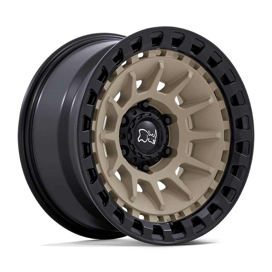 Black Rhino Hard Alloys BARRAGE 17x8.5 ET-10 6x139.7 Desert Sand w/ Matte Black Lip