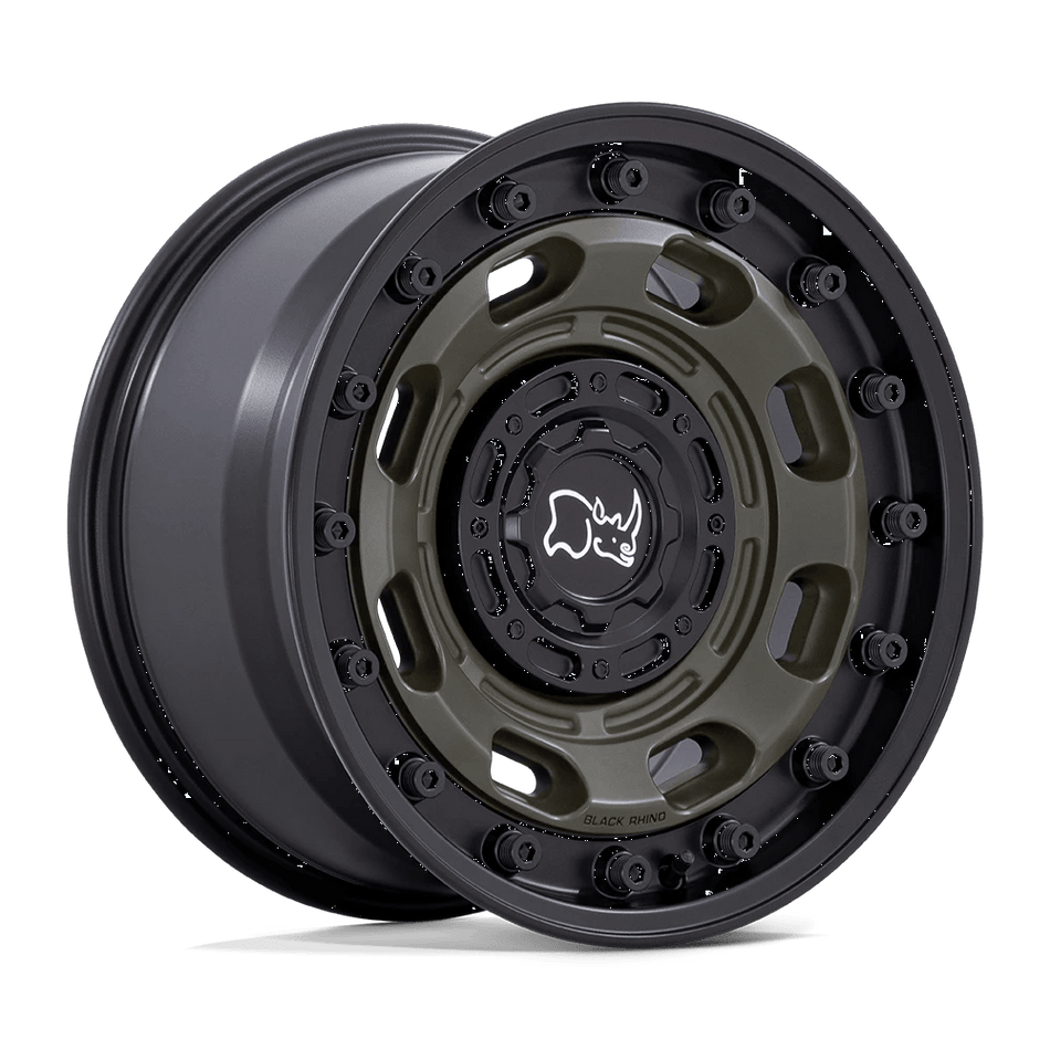 Black Rhino Hard Alloys ATLAS 17x8.5 ET-10 6x135/5.5 Olive Drab Green w/ Black Lip