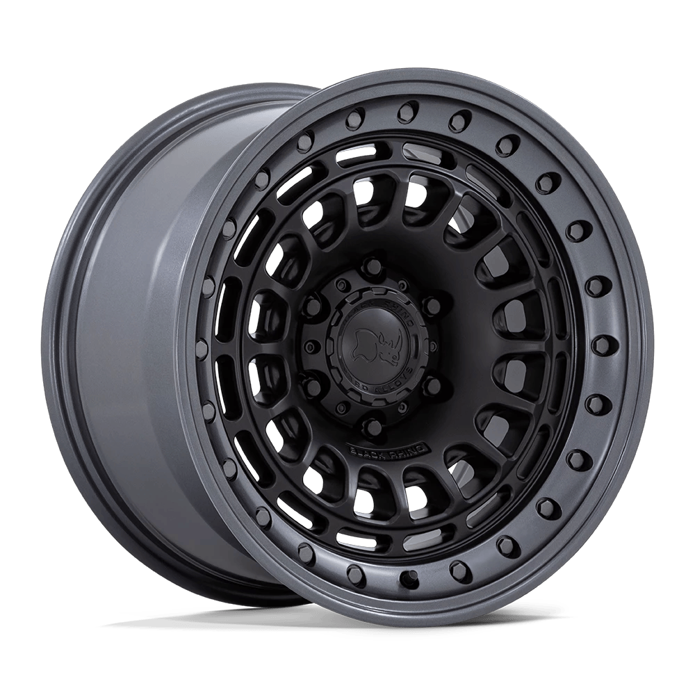 Black Rhino Hard Alloys BR014 SAHARA 17x9 ET0 6x114.3 Matte Black w/ Gunmetal Lip