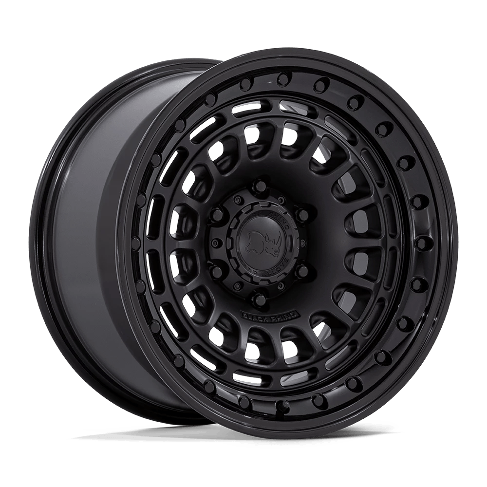 Black Rhino Hard Alloys BR014 SAHARA 17x9 ET-12 6x114.3 Matte Black w/ Gloss Black Lip