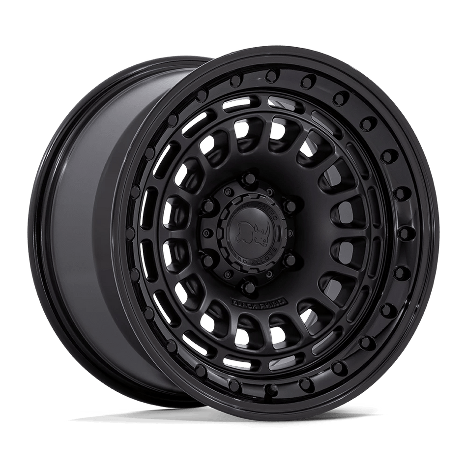 Black Rhino Hard Alloys BR014 SAHARA 17x9 ET-12 5x127 Matte Black w/ Gloss Black Lip