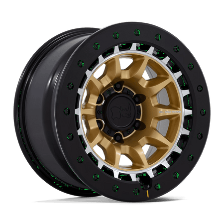 Black Rhino Hard Alloys BR016 TUSK 17x8.5 ET0 5x139.7 Matte Gold w/ Machined Ring