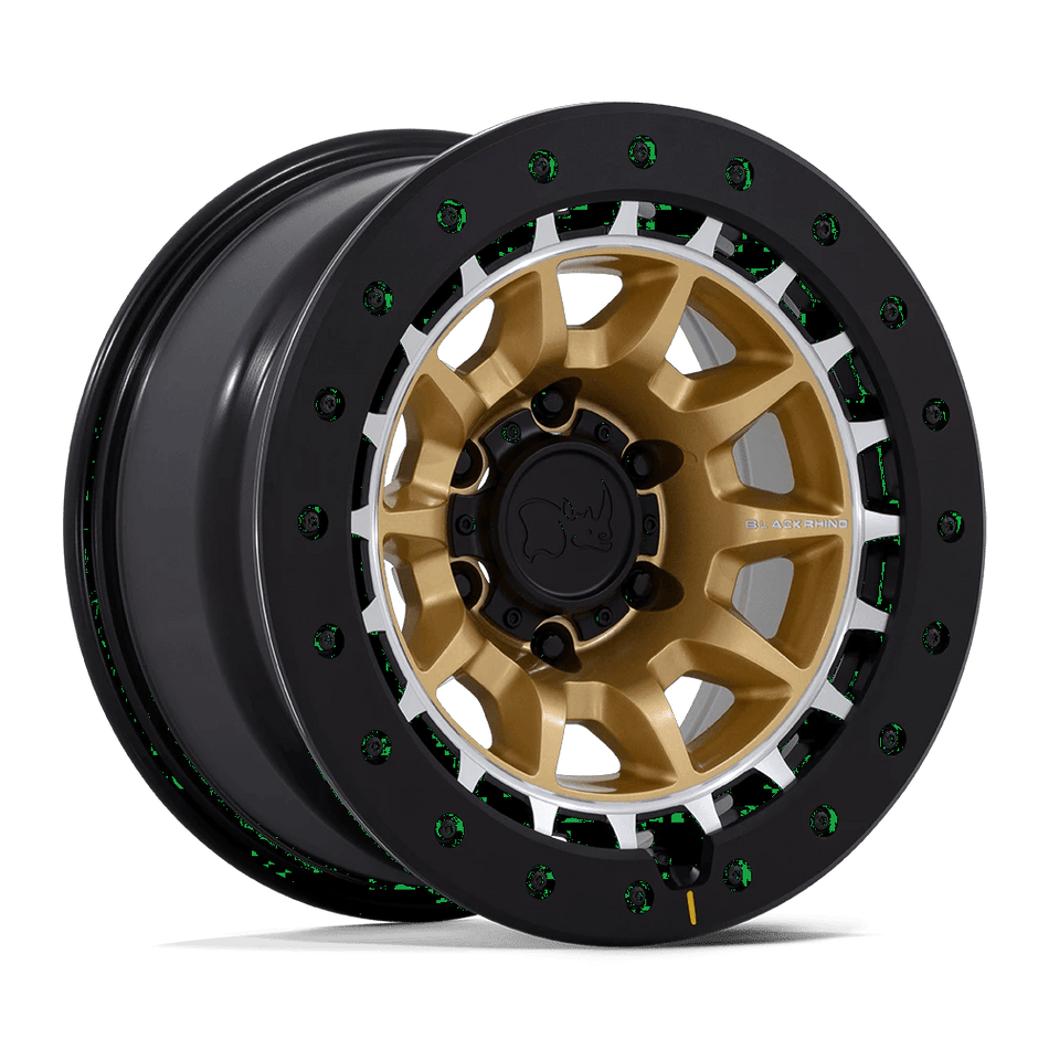 Black Rhino Hard Alloys BR016 TUSK 17x8.5 ET0 5x139.7 Matte Gold w/ Machined Ring