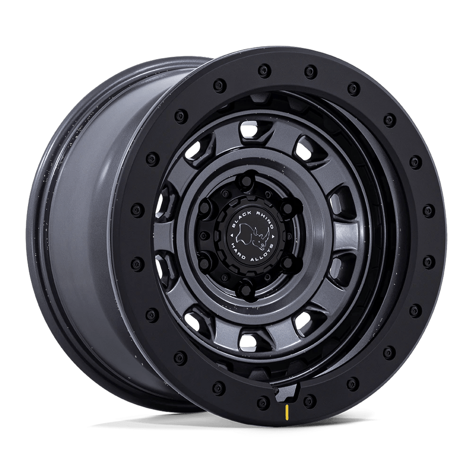 Black Rhino Hard Alloys BR023 XPLORER 17x9 ET1 5x127 Matte Gunmetal w/ Matte Black Lip