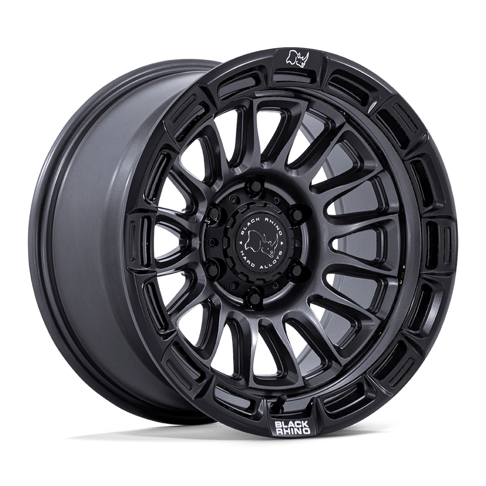 Black Rhino Hard Alloys BR025 RIVAL 17x9 ET1 5x127 Matte Gunmetal w/ Matte Black Lip