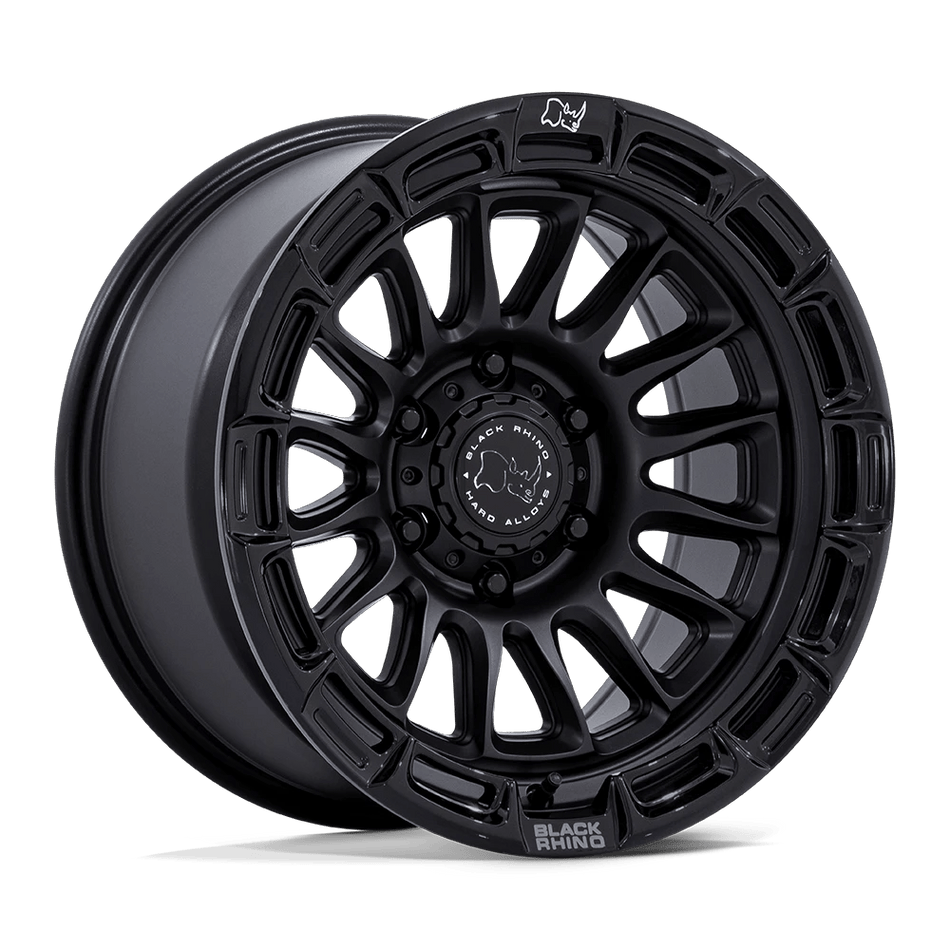 Black Rhino Hard Alloys BR025 RIVAL 20x9 ET1 6x139.7 Matte Black w/ Gloss Black Lip
