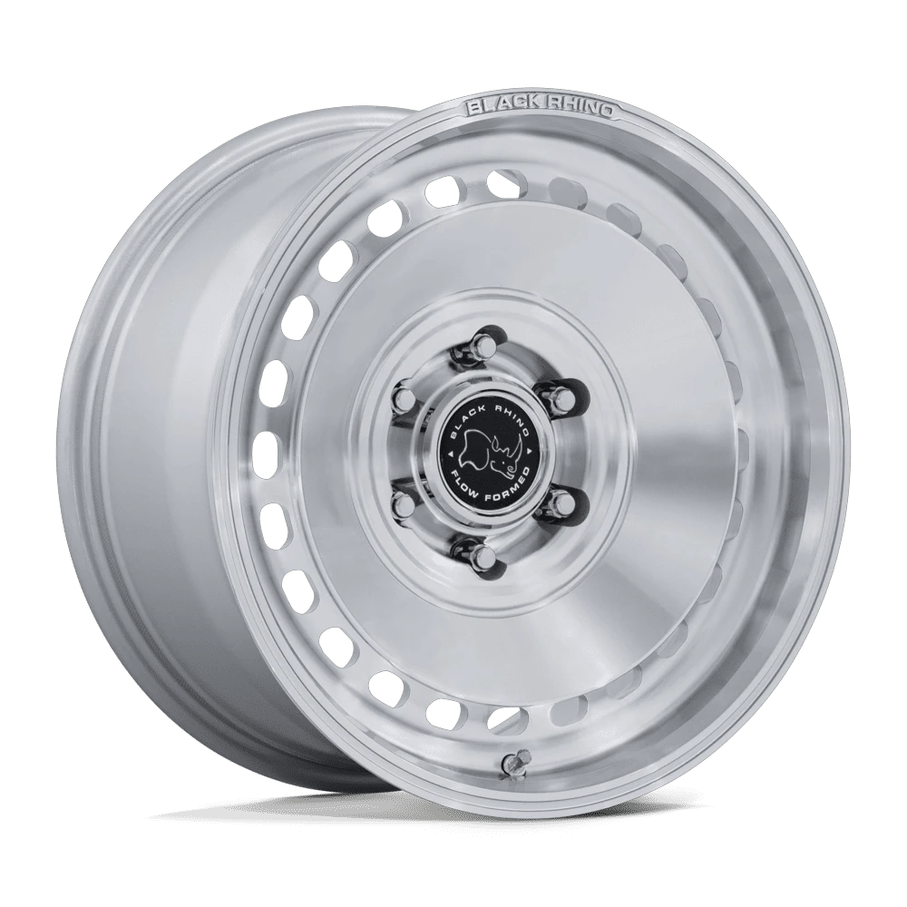 Black Rhino Hard Alloys BR036 BASIN 17x8.5 ET0 5x127 Gloss Silver w/ Machined Face