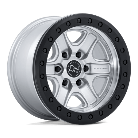 Black Rhino Hard Alloys BR200 ECHO TRAIL LOCK BEADLOCK 17x8.5 ET0 6x139.7 Hyper Silver w/ Machined Face