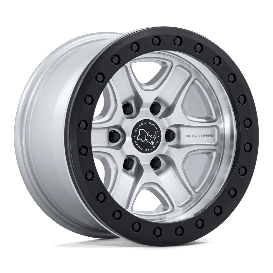 Black Rhino Hard Alloys BR200 ECHO TRAIL LOCK BEADLOCK 18x9 ET12 6x135 Hyper Silver w/ Machined Face