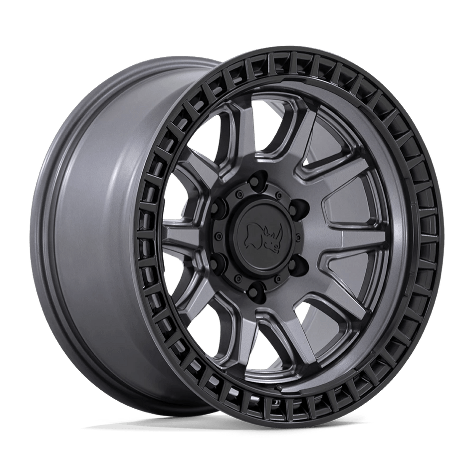 Black Rhino Hard Alloys CALICO 17x8.5 ET-10 5x127 Matte Gunmetal w/ Matte Black Lip