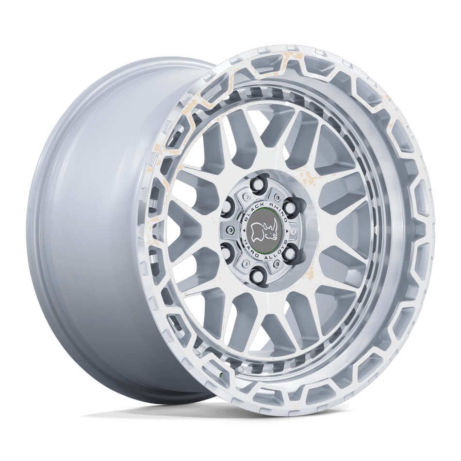 Black Rhino Hard Alloys HOLCOMB 17x9.5 ET-12 6x139.7 Gloss Silver w/ Mirror Cut Face