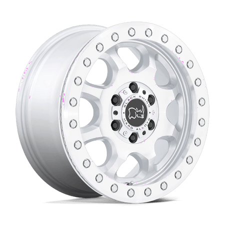 Black Rhino Hard Alloys VENTURE BEADLOCK 17x8 ET38 6x130 Gloss Silver w/ Machined Face