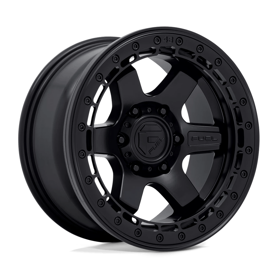 Fuel 1PC D122 BLOCK BEADLOCK 17x8.5 ET0 6x139.7 Matte Black w/ Matte Black Ring
