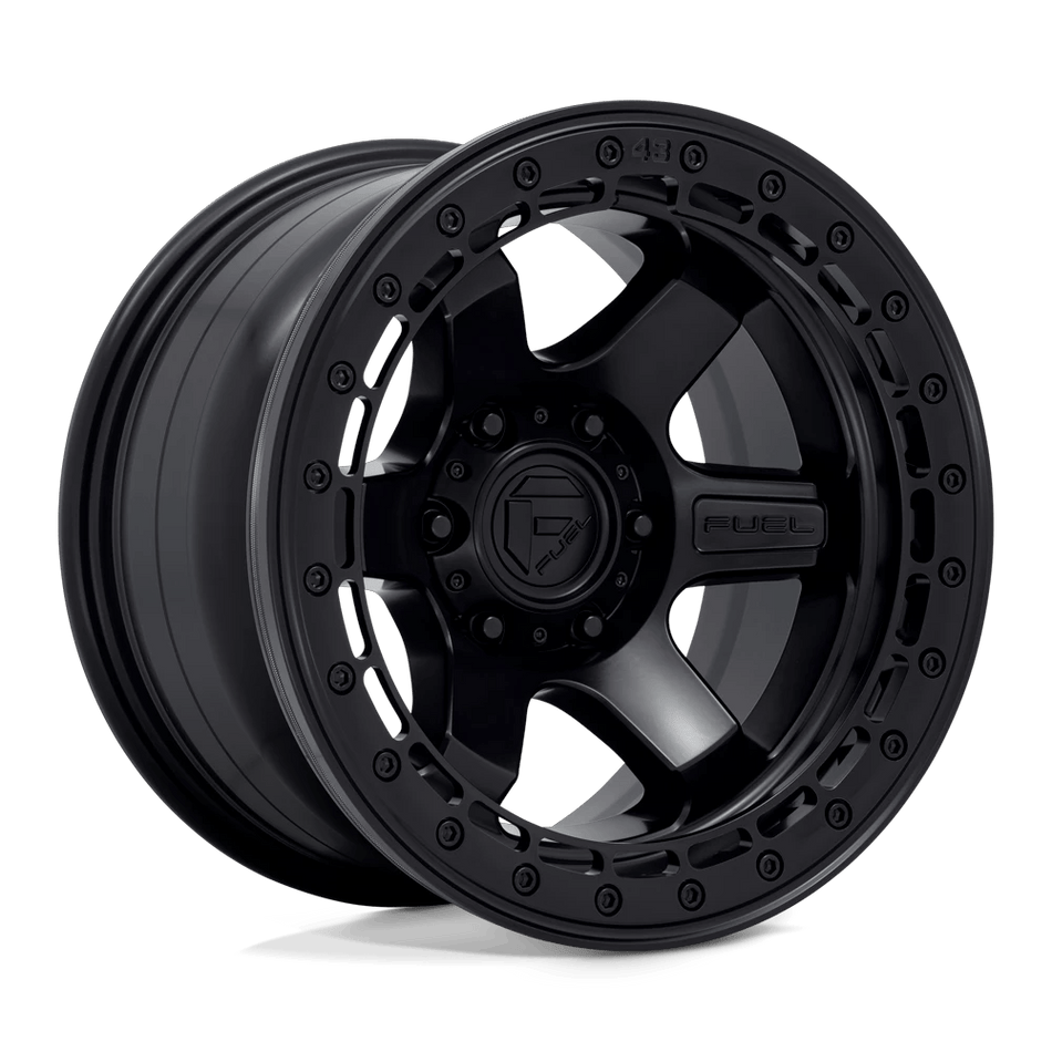 Fuel 1PC D122 BLOCK BEADLOCK 17x9 ET-15 6x139.7 Matte Black w/ Matte Black Ring