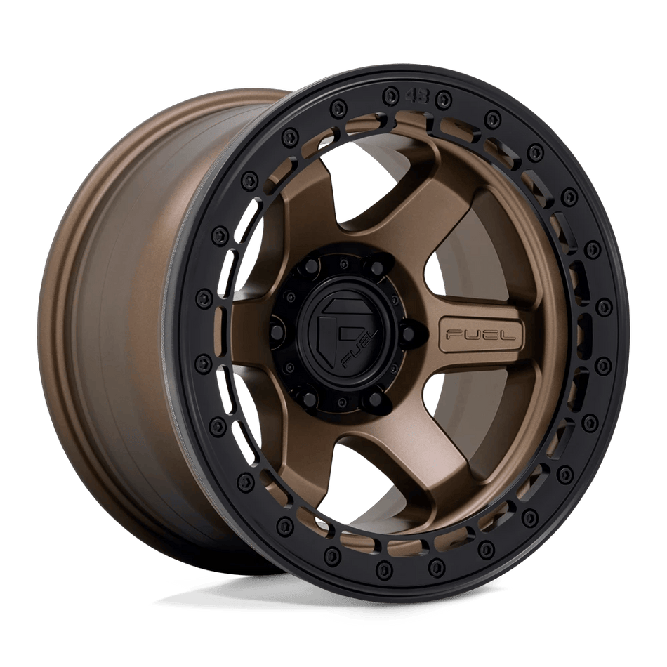 Fuel 1PC D124 BLOCK BEADLOCK 17x9 ET-15 6x139.7 Matte Bronze w/ Matte Black Ring
