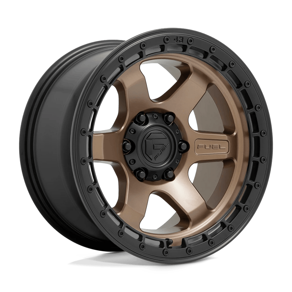 Fuel 1PC D751 BLOCK 18x9 ET20 6x120 Matte Bronze w/ Black Ring