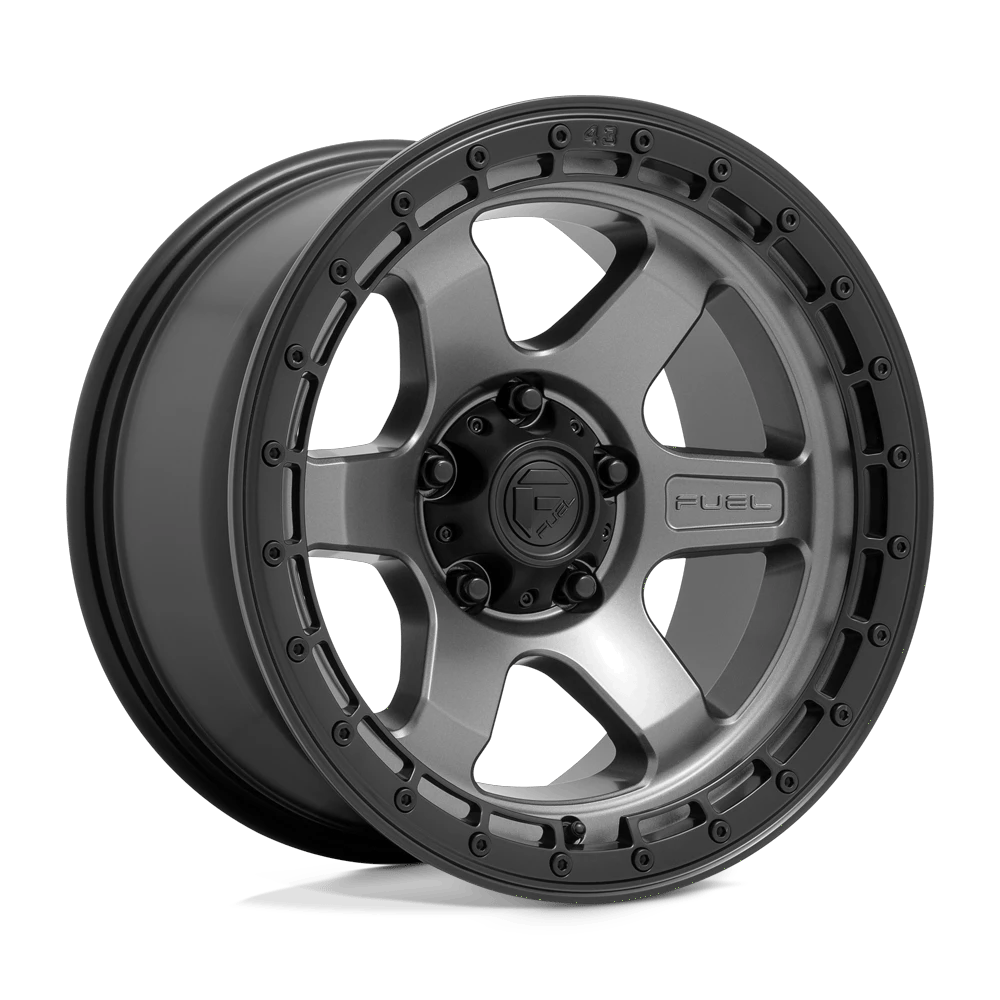 Fuel 1PC D752 BLOCK 17x9 ET-12 6x139.7 Matte Gunmetal w/ Black Ring
