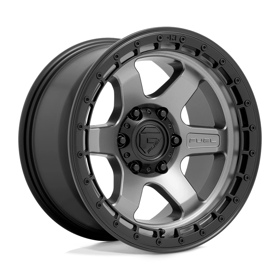 Fuel 1PC D752 BLOCK 17x9 ET1 6x114.3 Matte Gunmetal w/ Black Ring