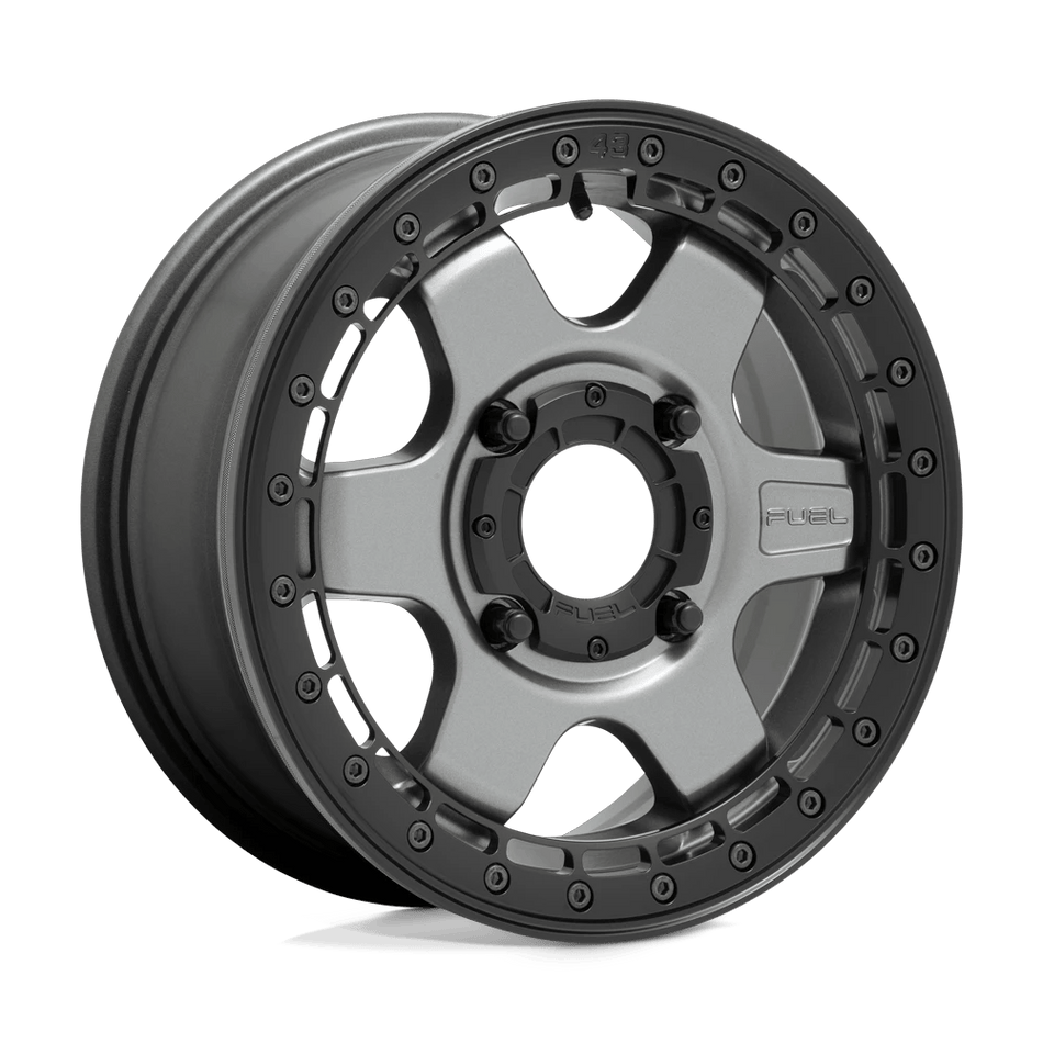 Fuel UTV D923 BLOCK UTV BEADLOCK 15x6 ET38 4x137 Matte Gunmetal w/ Black Ring