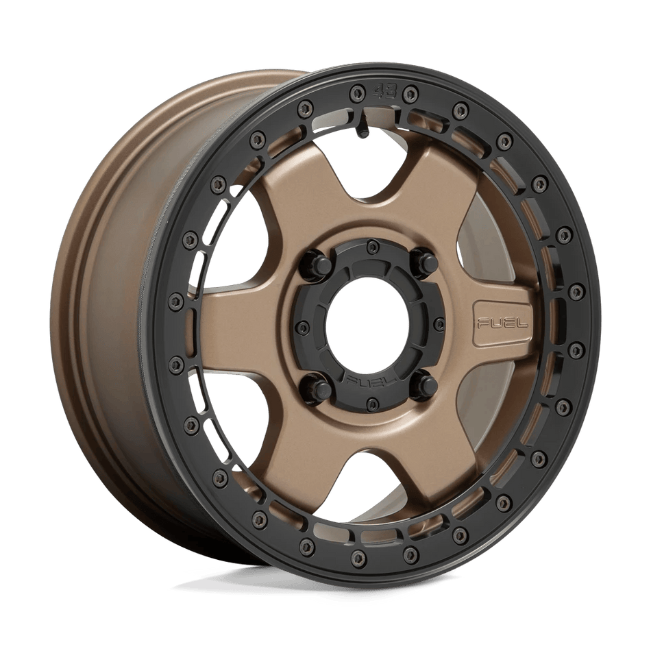 Fuel UTV D924 BLOCK UTV BEADLOCK 15x6 ET38 4x156 Matte Bronze w/ Black Ring