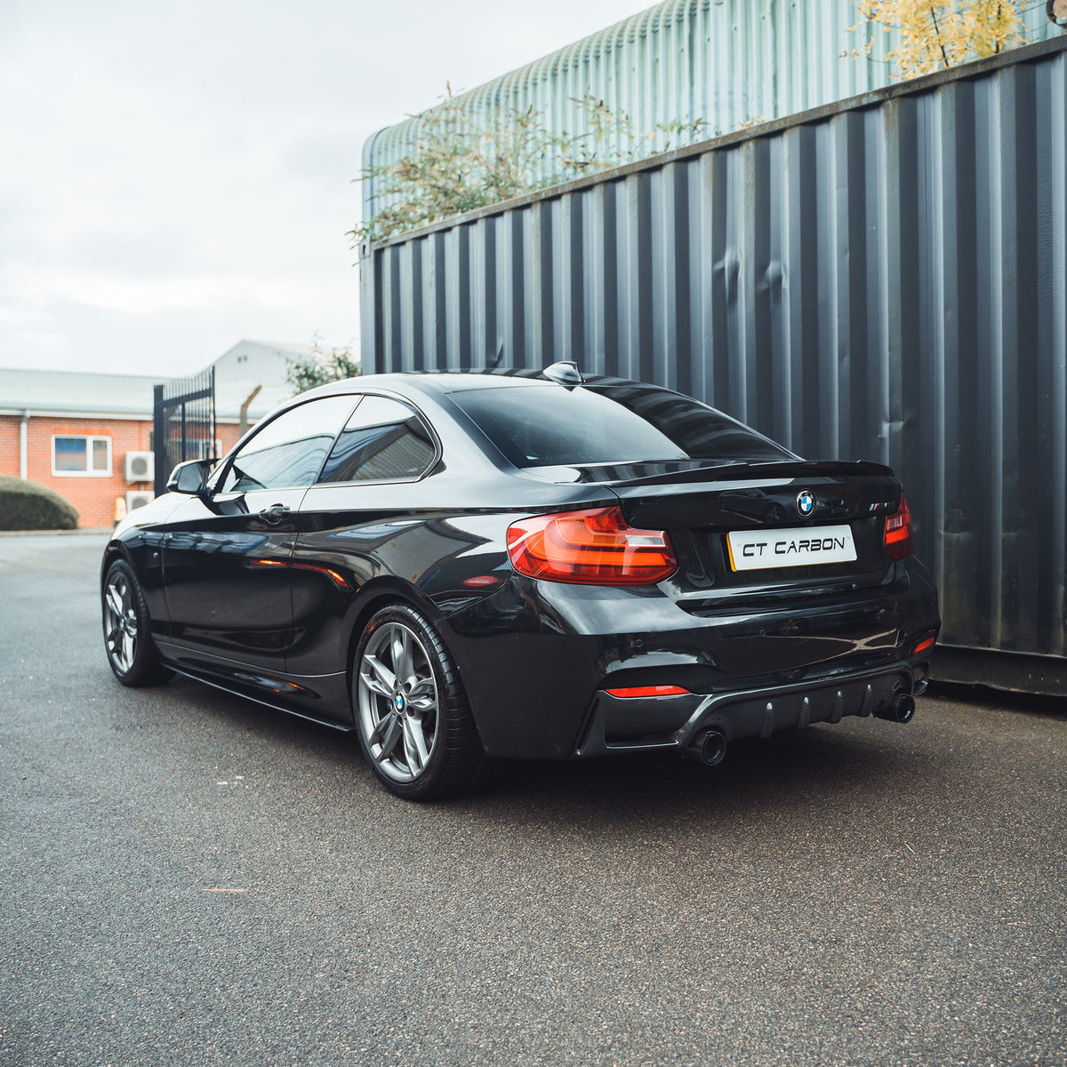 BMW 2 SERIES F22/F23 CARBON FIBRE DIFFUSER - MP STYLE-Diffuser-CT CARBON-CT Carbon - High-quality carbon fiber and gloss black aerodynamic parts for premium sports and luxury vehicles.