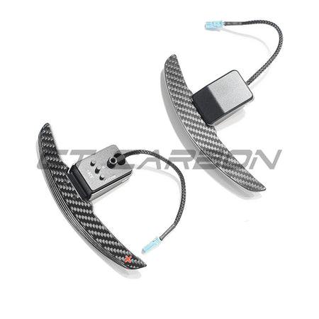 BMW CARBON FIBRE MAGNETIC SHIFTER PADDLES-Accessories-CT CARBON-CT Carbon - High-quality carbon fiber and gloss black aerodynamic parts for premium sports and luxury vehicles.