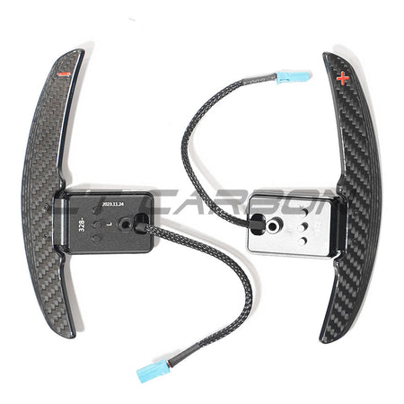 BMW CARBON FIBRE MAGNETIC SHIFTER PADDLES-Accessories-CT CARBON-CT Carbon - High-quality carbon fiber and gloss black aerodynamic parts for premium sports and luxury vehicles.