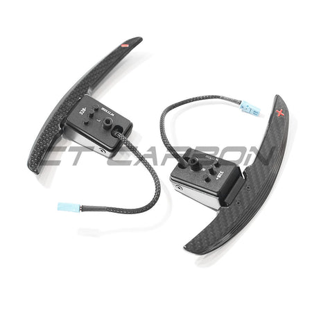BMW CARBON FIBRE MAGNETIC SHIFTER PADDLES-Accessories-CT CARBON-CT Carbon - High-quality carbon fiber and gloss black aerodynamic parts for premium sports and luxury vehicles.