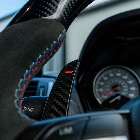 BMW CARBON FIBRE MAGNETIC SHIFTER PADDLES-Accessories-CT CARBON-CT Carbon - High-quality carbon fiber and gloss black aerodynamic parts for premium sports and luxury vehicles.