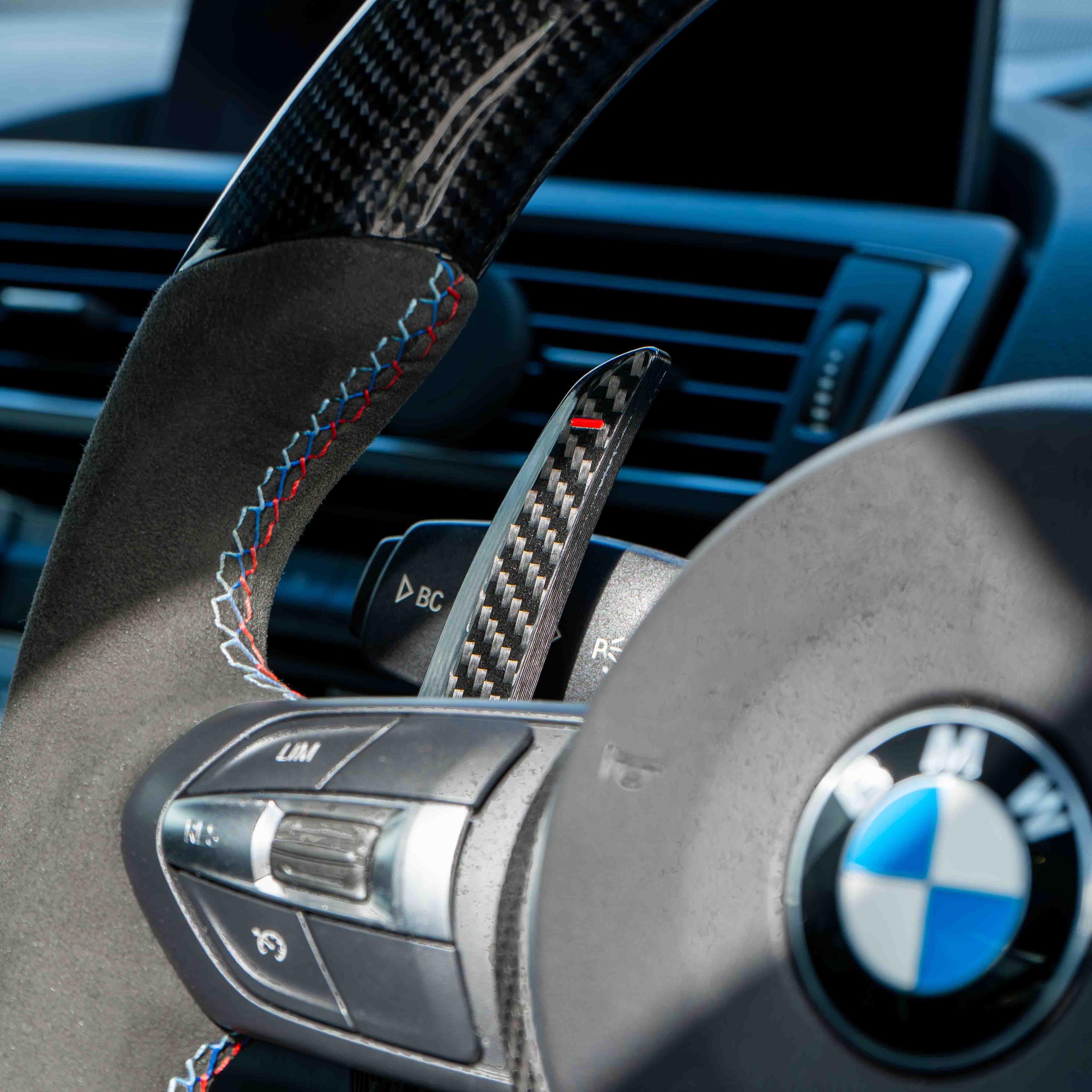 BMW CARBON FIBRE MAGNETIC SHIFTER PADDLES-Accessories-CT CARBON-CT Carbon - High-quality carbon fiber and gloss black aerodynamic parts for premium sports and luxury vehicles.