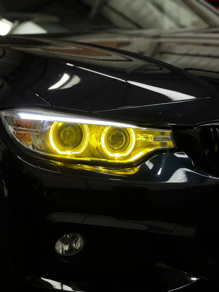 BMW F30/F31 3 SERIES PRE-LCI YELLOW XENON DRL MODULE SET (2012-2015)-DRL-CT CARBON-CT Carbon - High-quality carbon fiber and gloss black aerodynamic parts for premium sports and luxury vehicles.
