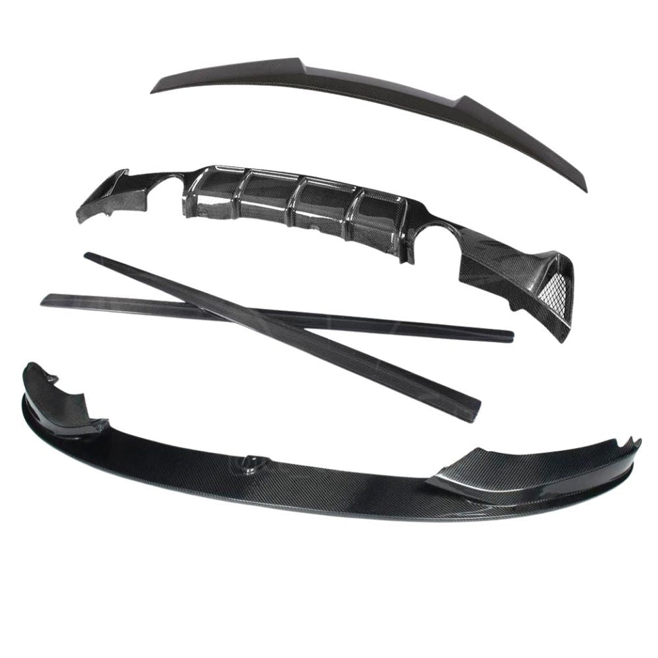 BMW F36 4 SERIES COUPE FULL CARBON FIBRE KIT - MP STYLE-Kit-CT CARBON-CT Carbon - High-quality carbon fiber and gloss black aerodynamic parts for premium sports and luxury vehicles.