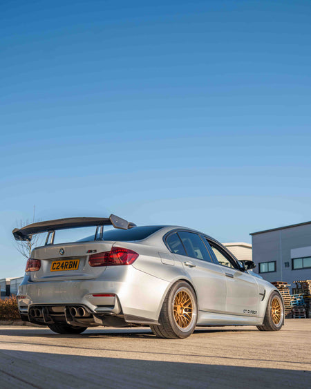 BMW F80 M3 & F30 3 SERIES CARBON FIBRE SWAN NECK WING - CT DESIGN-Spoiler-CT CARBON-CT Carbon - High-quality carbon fiber and gloss black aerodynamic parts for premium sports and luxury vehicles.