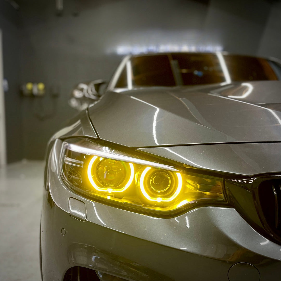 BMW F80/F82 M3/M4 PRE-LCI YELLOW XENON DRL MODULE SET (2014-2017)-DRL-CT CARBON-CT Carbon - High-quality carbon fiber and gloss black aerodynamic parts for premium sports and luxury vehicles.
