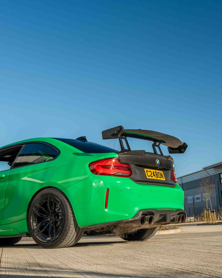 BMW F87 M2/M2C & F22 2 SERIES CARBON FIBRE SWAN NECK WING - CT DESIGN-Spoiler-CT CARBON-CT Carbon - High-quality carbon fiber and gloss black aerodynamic parts for premium sports and luxury vehicles.